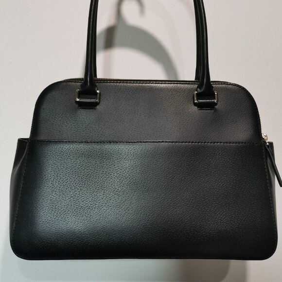 Black/Gold Pebbled Leather Shoulder Bag EUC #261 - Picture 4 of 16